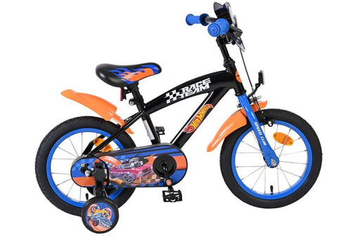 Hot Wheels Kids Bike - Boys - 14 inch - Black Orange Blue