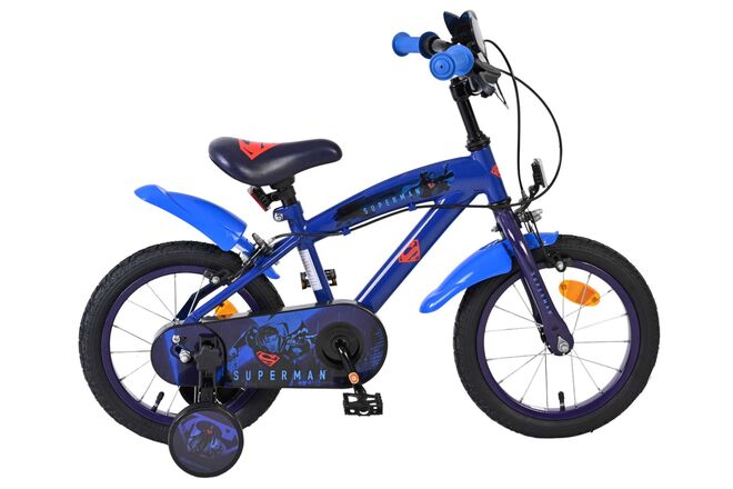 Superman Children's Bicycle - Boys - 14 inch - Blue - Two hand brakes