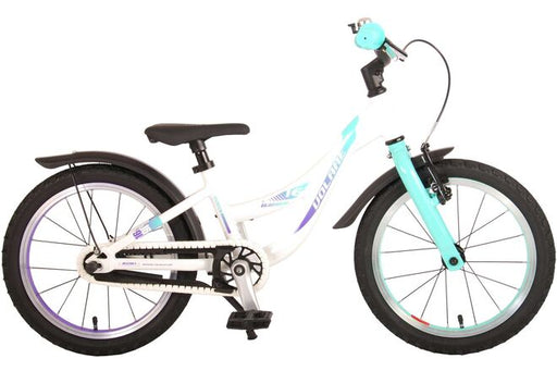 Volare Glamour Children's Bicycle - Girls - 16 inch - White/Mint Green - Prime Collection