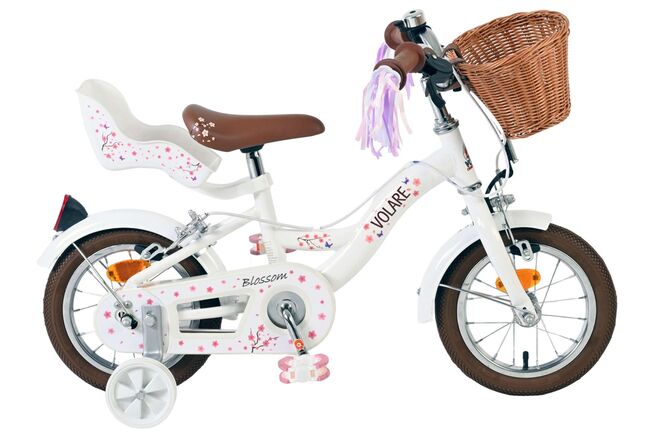 Volare Blossom Children's Bicycle - Girls - 12 inch - White - Two hand brakes