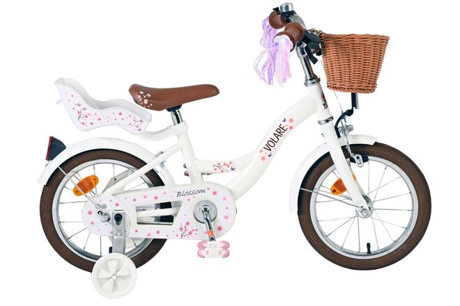 Volare Blossom Children's Bicycle - Girls - 14 inch - White