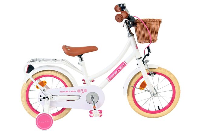 Volare Excellent Children's Bicycle - Girls - 14 inch - White