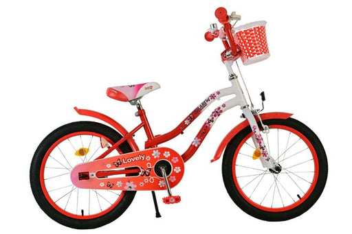 Volare Lovely Children's Bicycle - Girls - 18 inch - Red White