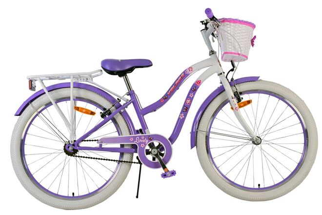 Volare Lovely Children's Bicycle - Girls - 24 inch - Purple - Two hand brakes