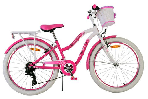 Volare Lovely Children's Bicycle - Girls - 24 inch - Pink - 7 Gears