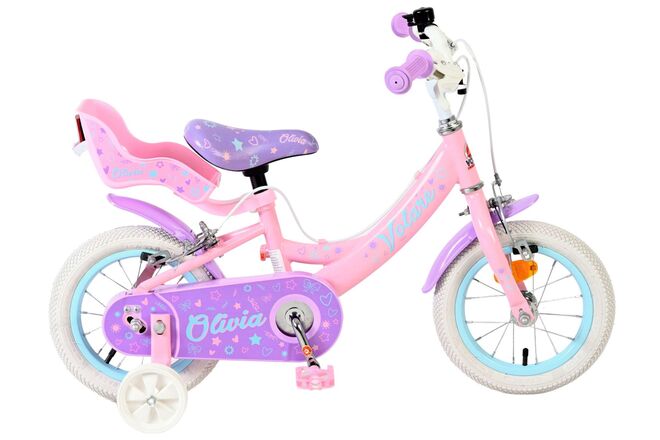 Volare Olivia Children's Bicycle - Girls - 12 inch - Pink - Two hand brakes