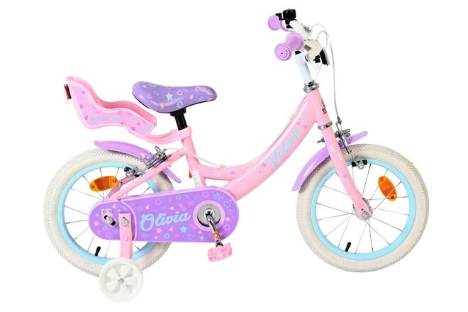 Volare Olivia Children's Bicycle - Girls - 14 inch - Pink - Two Hand Brakes