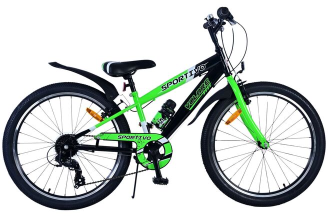 Volare Sportivo Children's Bicycle - Boys - 24 inch - 7 Speed - Black Green