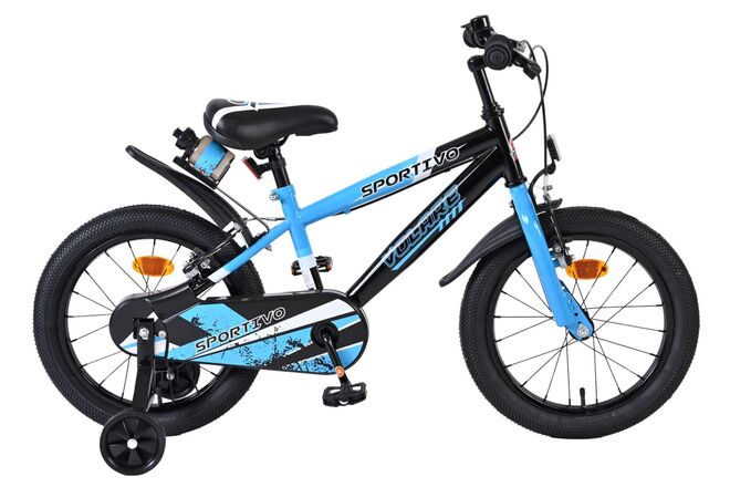 Volare Sportivo Children's Bicycle - Boys - 16 inch - Blue Black - Two Hand Brakes