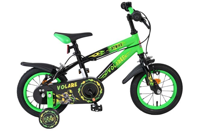 Volare Strike Children's Bicycle - Boys - 12 inch - Black Green - Two Hand Brakes