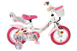 Volare Unicorn Children's Bike - Girls - 12 inch - White