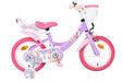 Volare Unicorn Children's Bike - Girls - 14 inch - Purple