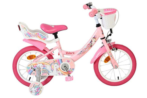 Volare Unicorn Children's Bike - Girls - 14 inch - Pink