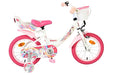 Volare Unicorn Children's Bike - Girls - 14 inch - White