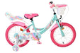 Volare Unicorn Children's Bike - Girls - 16 inch - Green