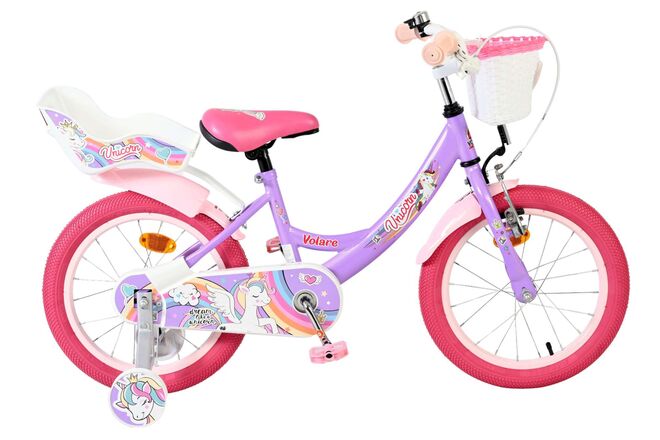 Volare Unicorn Children's Bike - Girls - 16 inch - Purple