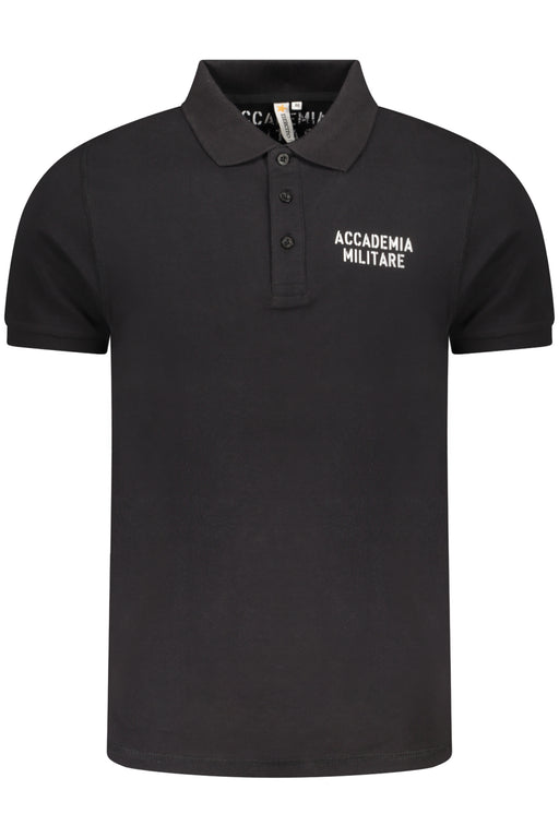 Military Academy Black Mens Short Sleeve Polo
