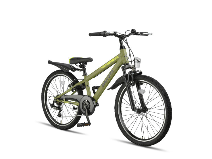 Dakota MTB 24 Inch Boys 7SP Rim Brakes Army Green,
