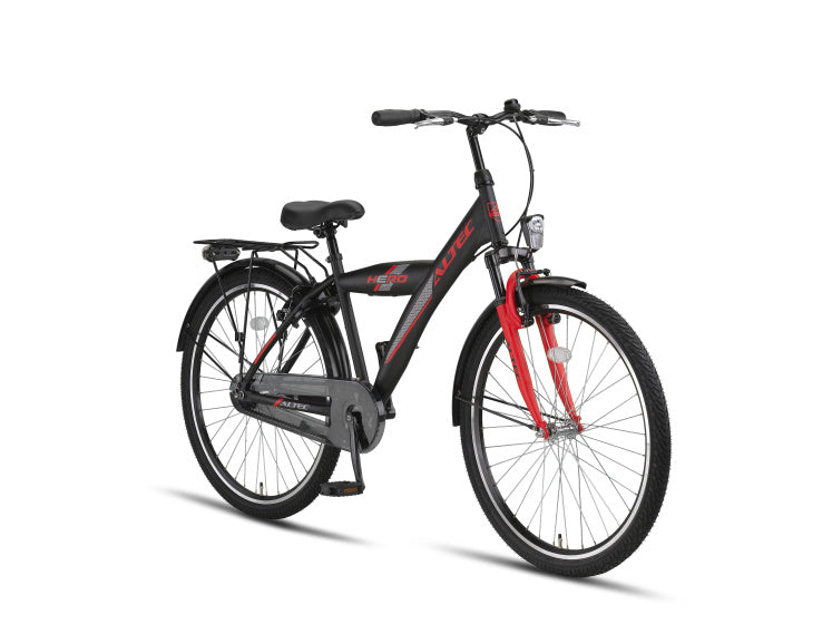 Hero 26 Inch Boys Rim Brakes Black/Red,