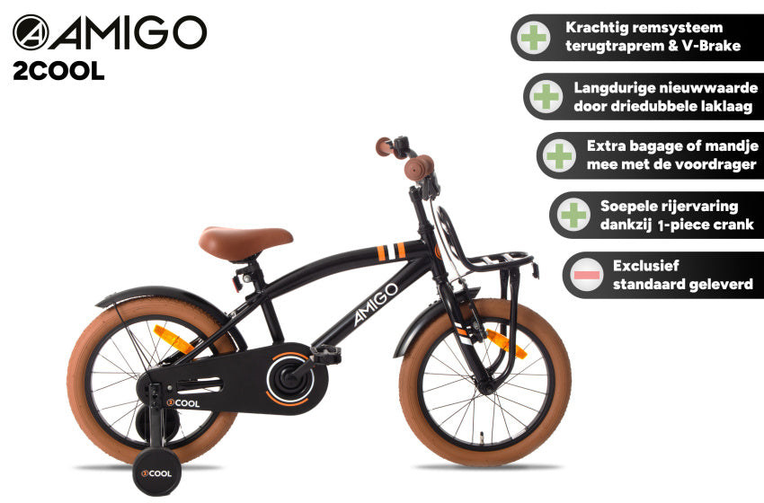 2Cool 12 Inch Boys Coaster Brake Black,