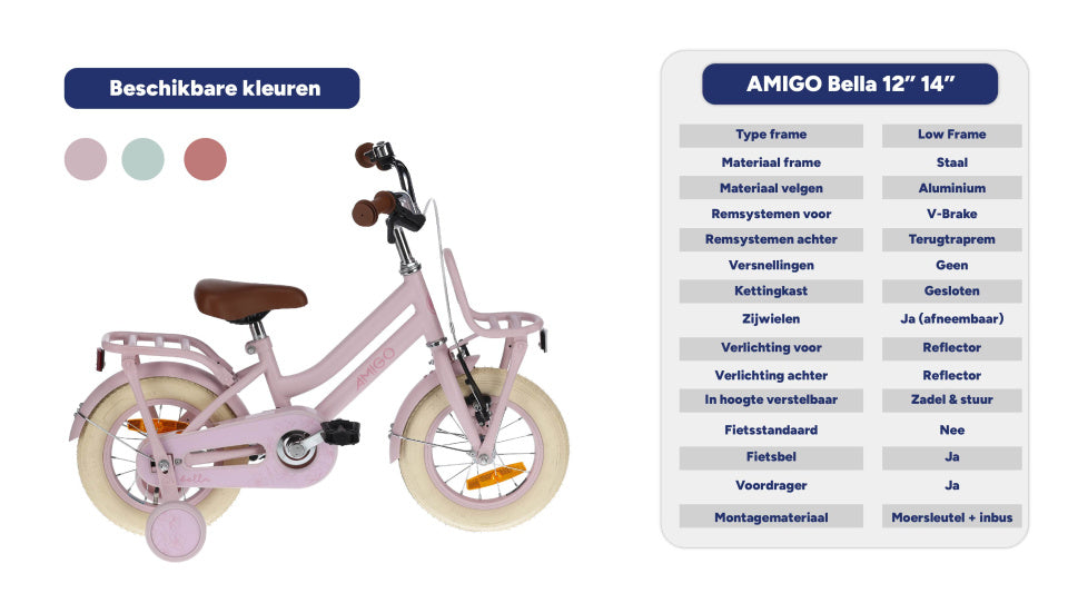 Bella 14 Inch Girls Coaster Brake Pink, Online σε Προσφορά Outlet Καταστήματος με μεγάλη έκπτωση και στην καλύτερη τιμή