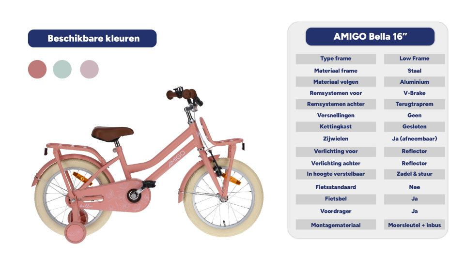 Bella 16 Inch Girls Coaster Brake Salmon,