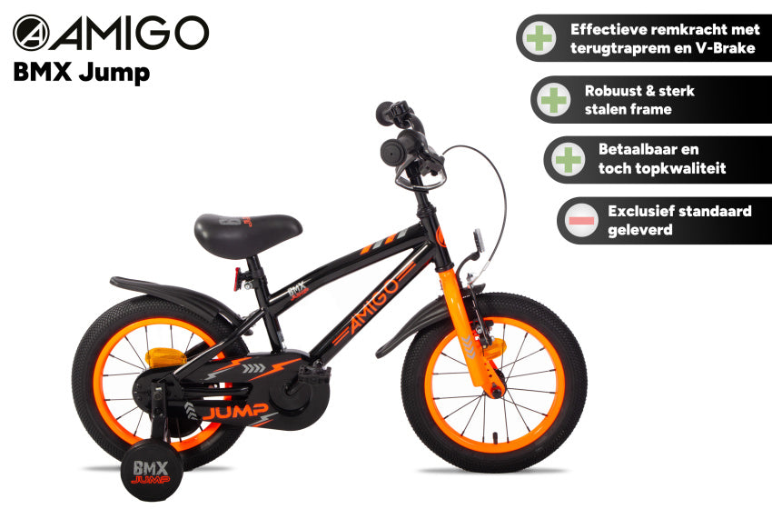BMX Jump 14 Inch 22,5 cm Boys Coaster Brake Black/Neon Orange, Online σε Προσφορά Outlet Καταστήματος με μεγάλη έκπτωση και στην καλύτερη τιμή