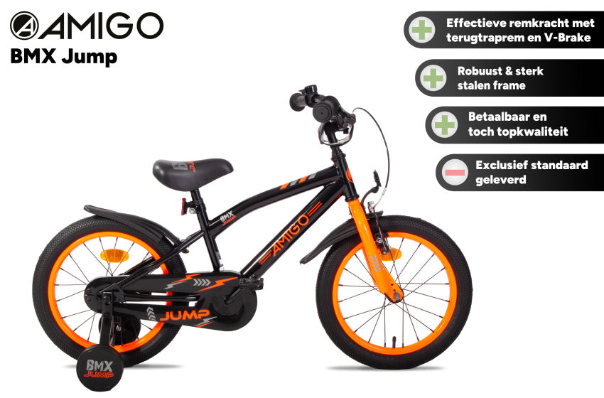 BMX Jump 16 Inch 25,5 cm Boys Coaster Brake Black/Neon Orange, Online σε Προσφορά Outlet Καταστήματος με μεγάλη έκπτωση και στην καλύτερη τιμή