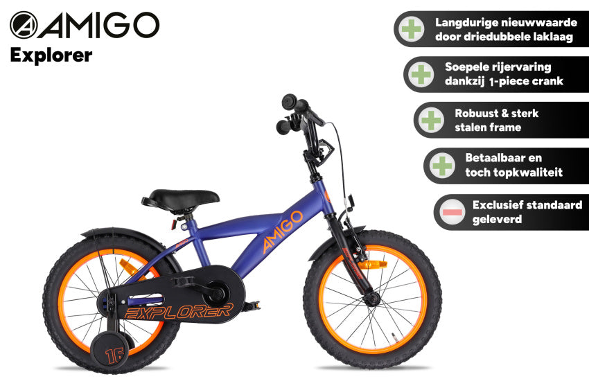 Explorer 14 Inch Boys Coaster Brake Blue/Orange,