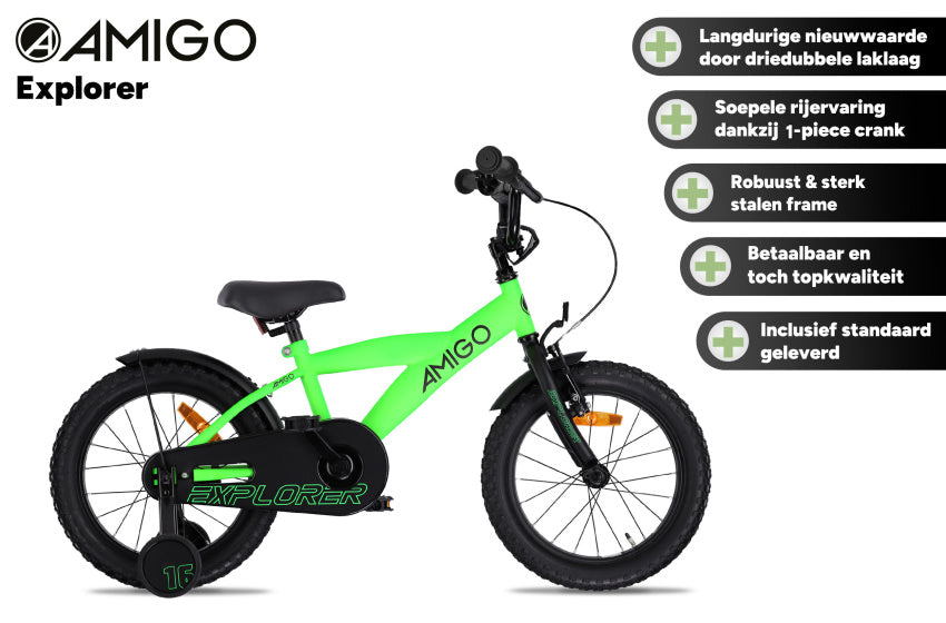 Explorer 18 Inch Boys Coaster Brake Green/Black,