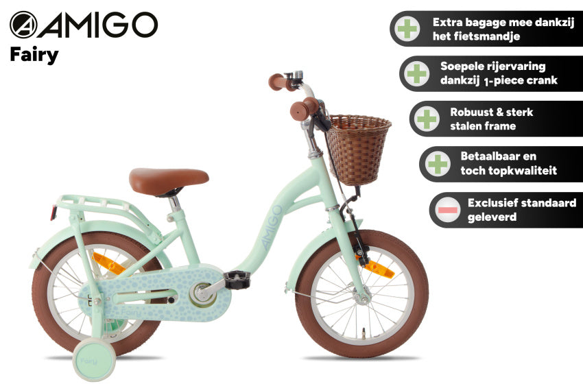 Fairy 14 Inch Girls Coaster Brake Mint Green, Online σε Προσφορά Outlet Καταστήματος με μεγάλη έκπτωση και στην καλύτερη τιμή