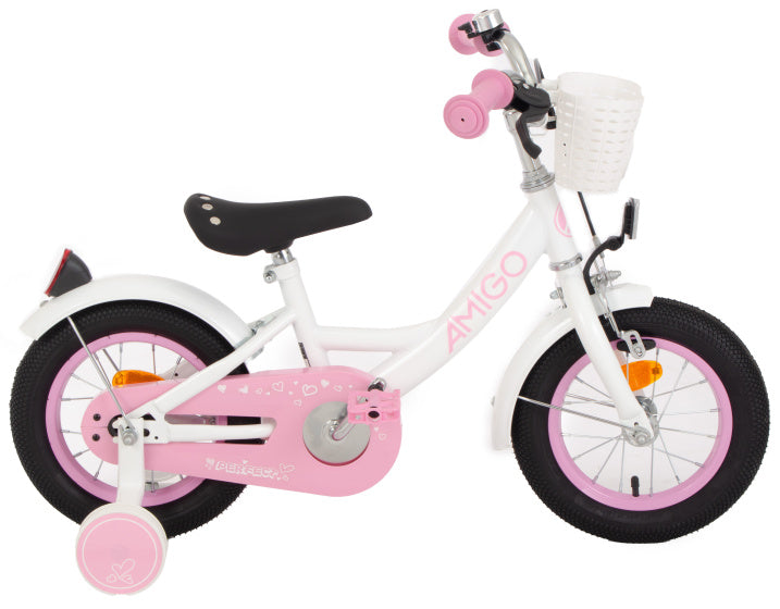 Perfect 12 Inch 21 cm Girls Coaster Brake White/Pink,