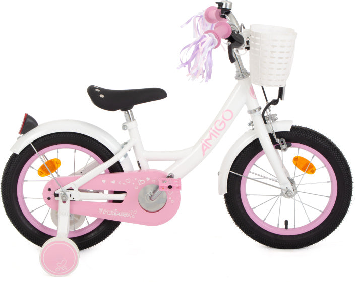 Perfect 14 Inch 22 cm Girls Coaster Brake White/Pink, Online σε Προσφορά Outlet Καταστήματος με μεγάλη έκπτωση και στην καλύτερη τιμή