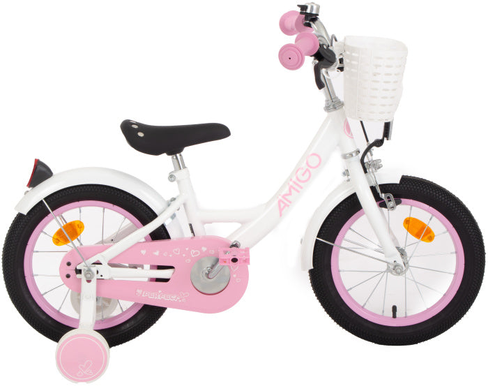 Perfect 14 Inch 22 cm Girls Coaster Brake White/Pink, Online σε Προσφορά Outlet Καταστήματος με μεγάλη έκπτωση και στην καλύτερη τιμή