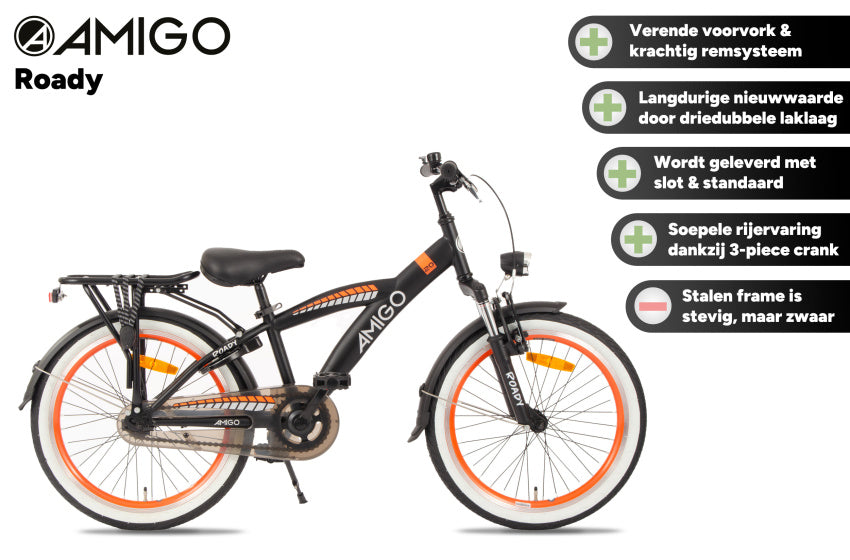 Roady 24 Inch Boys Coaster Brake Black/Orange,