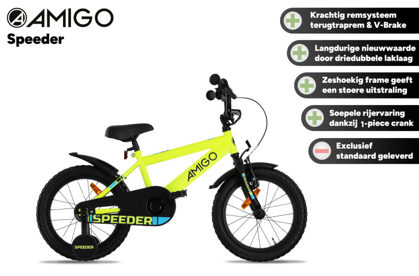 Speeder 12 Inch Boys Coaster Brake Yellow/Black,