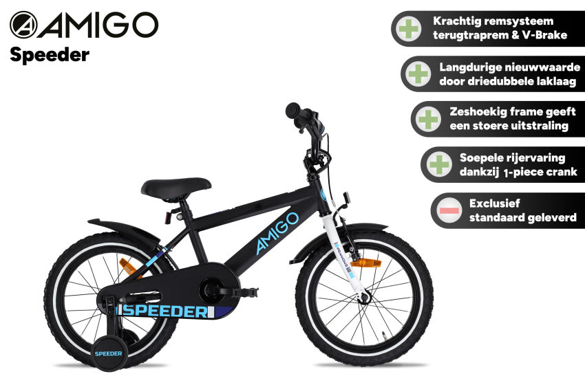 Speeder 14 Inch Boys Coaster Brake Black/Blue,