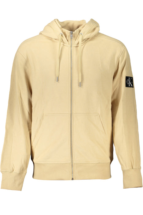 Calvin Klein Mens Beige Zip Sweatshirt