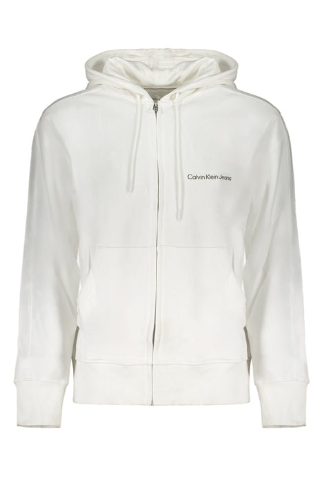 Calvin Klein Mens White Zip Sweatshirt