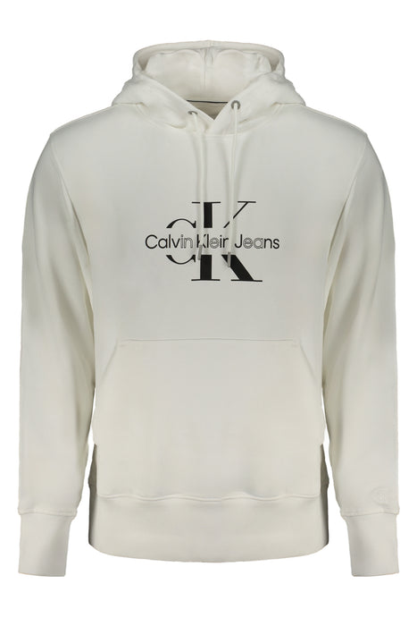 Calvin Klein Mens White Zipless Sweatshirt