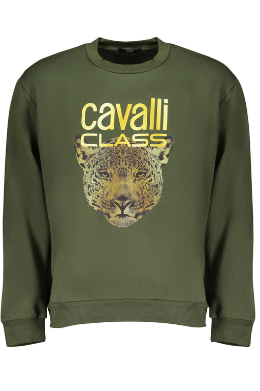 Cavalli Class Green Mens Zipless Sweatshirt