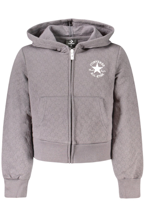 Converse Girls' Zip-Up Hoodie, Grey