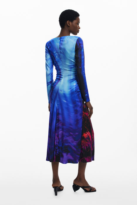 Desigual Womens Long Blue Dress