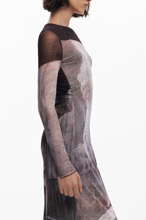 Desigual Womens Long Dress In Brown