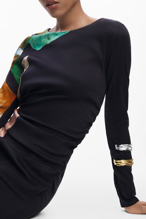 Desigual Womens Long Black Dress