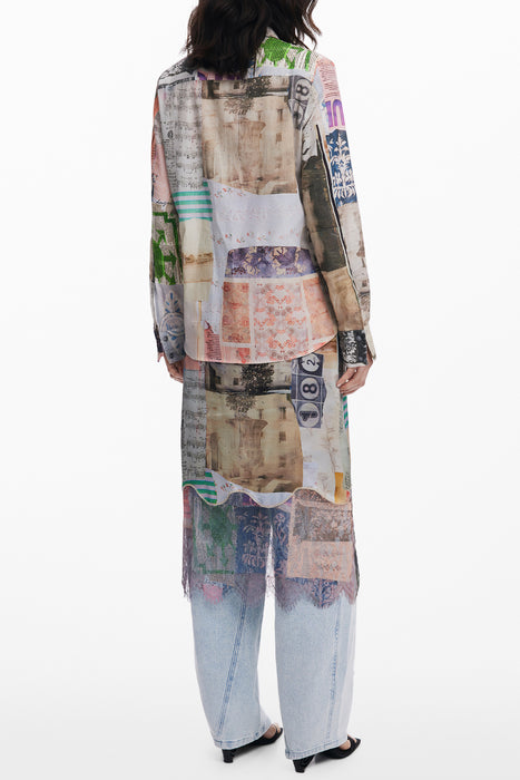 Desigual Womens Long-Sleeved Shirt, Beige