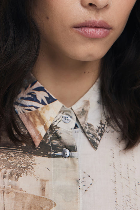 Desigual Womens Long-Sleeved Shirt, Beige