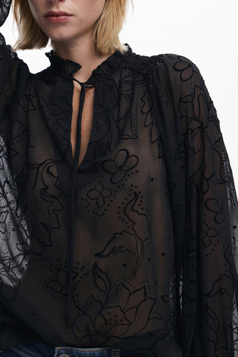 Desigual Womens Long-Sleeved Shirt, Black