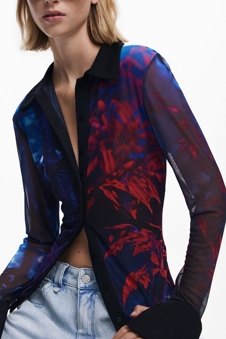 Desigual Womens Long-Sleeved Shirt, Black