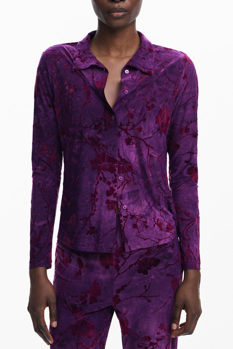 Desigual Womens Long-Sleeved Purple Shirt